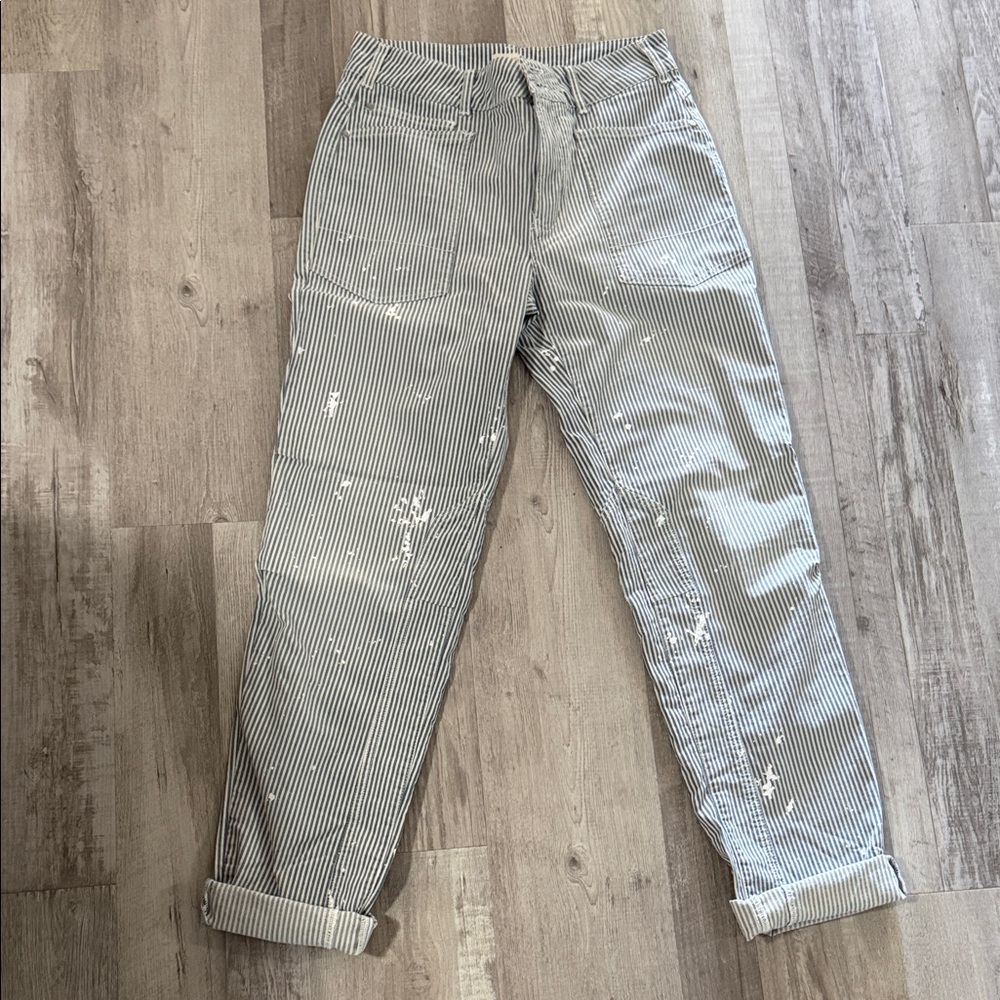 Pilcro Striped Boyfriend Jeans